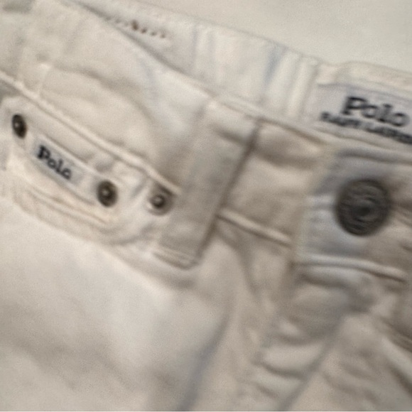 NWT Polo Ralph Lauren Girls White Denim Shorts Raw Hem, adjustable waist Size 4 - Picture 6 of 12